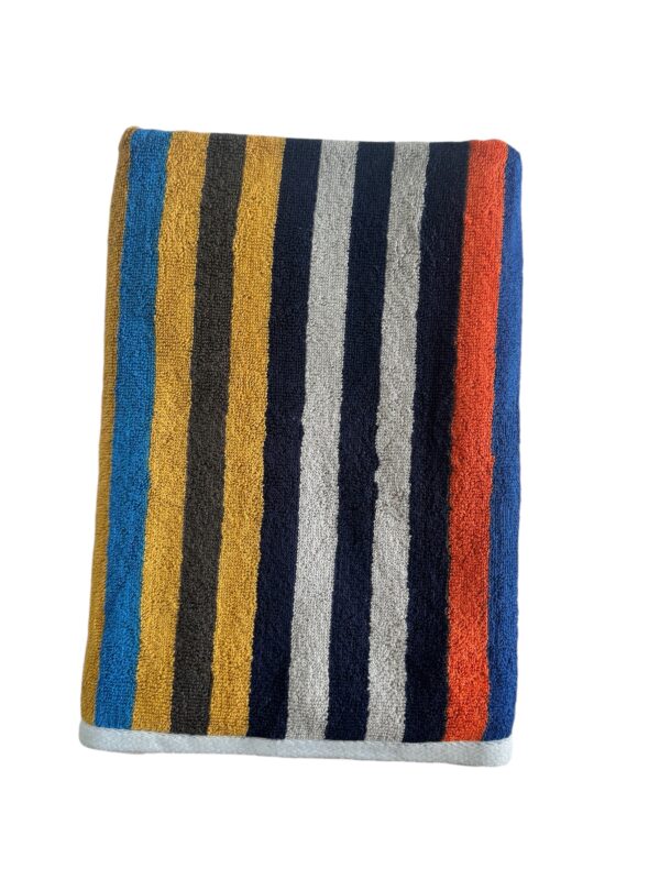 Vibrant Multi-Color Stripe Towel, Soft, Absorbent, 400 GSM, 40x175 cms (Pink) - Image 3