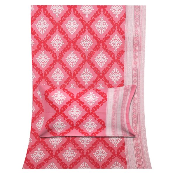 Fine Cotton Double Bedsheet with 2 Pillow Covers, Diamond Pattern, 90x108 Inches - Image 4