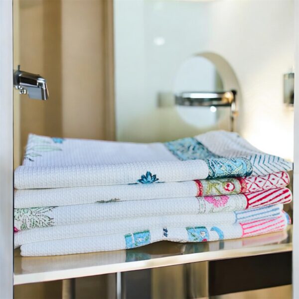 Bath Towel Pure Cotton Beautiful Hand Block Printed Waffle Fabric | Bath Towel for Men/Women | Bathroom Towel | 30x60 Inches - Image 7