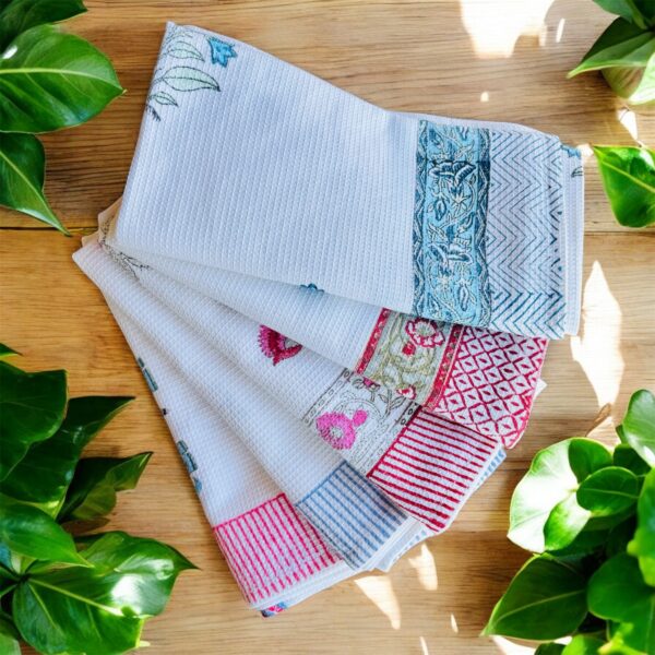 Bath Towel Pure Cotton Beautiful Hand Block Printed Waffle Fabric | Bath Towel for Men/Women | Bathroom Towel | 30x60 Inches - Image 6