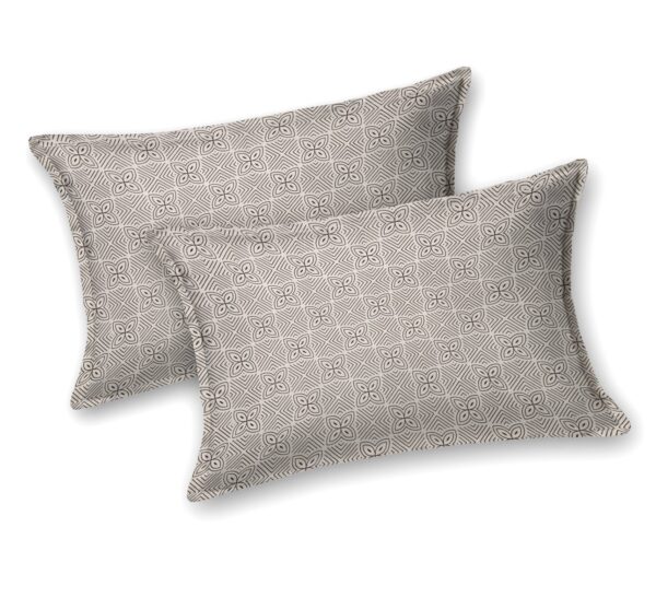 Floral Print Double Fitted Bed Sheet with 2 contrasting Pillow Covers, 72x78x12 Inches, Grey - Image 4