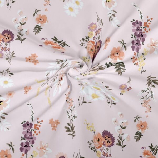 Floral Print Fitted Double Bed Sheet Set with 2 Pillow Covers, 72x78x12 Inches , Pink - Image 3