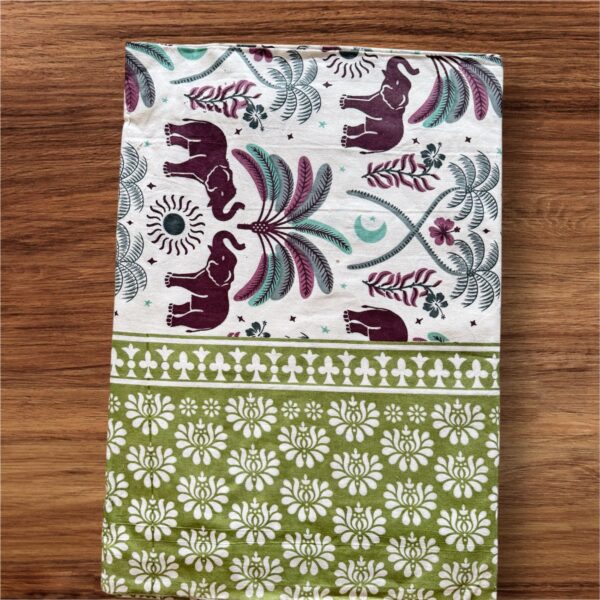 Pure Cotton Desert Elephant Print Double Bed Bedsheet Set, 93x108 cm, with 2 Pillow Covers - Image 6
