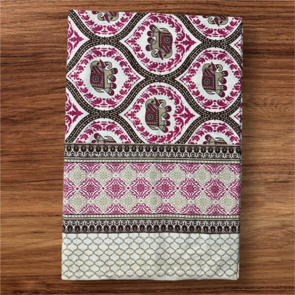 Jaipuri Cotton Elephant Print Double Bedsheet with 2 Pillow Covers, 93x108 Inches - Image 6