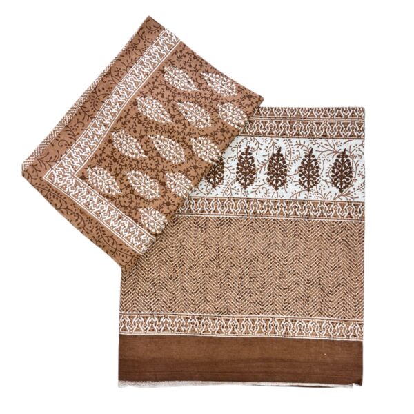 100% Cotton Bedsheet Set with Leaf Pattern, King Size (108x108 inch) with 2 Pillow Covers - Image 6