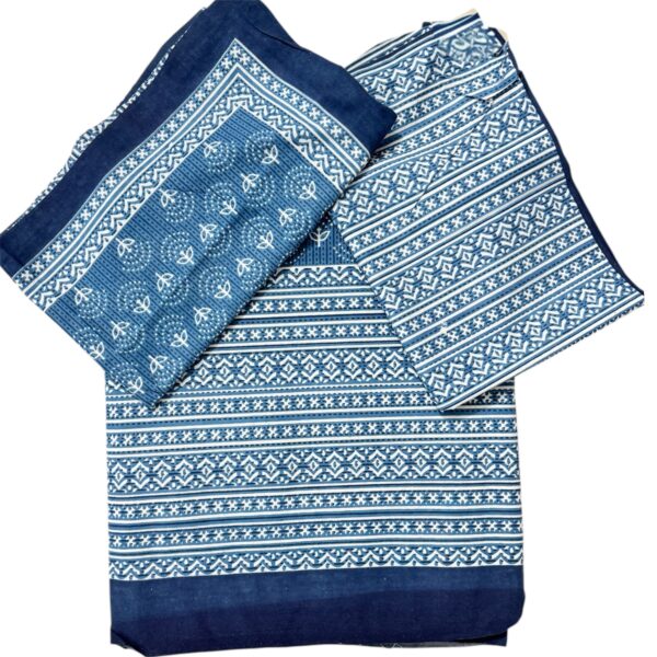 King Size100% Cotton Traditional Print BedSheet (108 x 108 inches) with 2 Pillow Covers - Image 4
