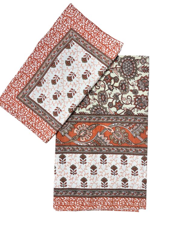 Cotton King Size Bedsheet Set with 2 Pillow Covers, Traditional Floral Print (108x108 inch) - Image 8