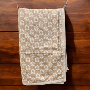 Pure Soft Cotton Reversible Pair of Single Bed AC Dohar (Luxurious Design & Prints) 90x60 Inches -Beige