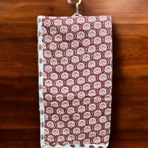 Reversible Soft Cotton Dohar Set for Single Bed, 90x60 Inches, Burgundy-White Floral Print, 2 Pieces