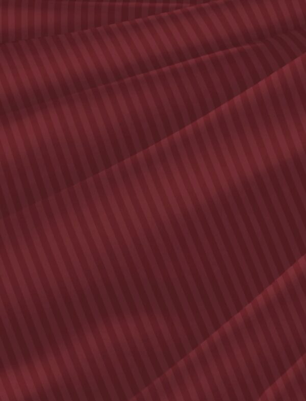 Satin Stripe Polycotton Double Bedsheet with Pillowcases, 90x100 inches, Burgundy Red - Image 4