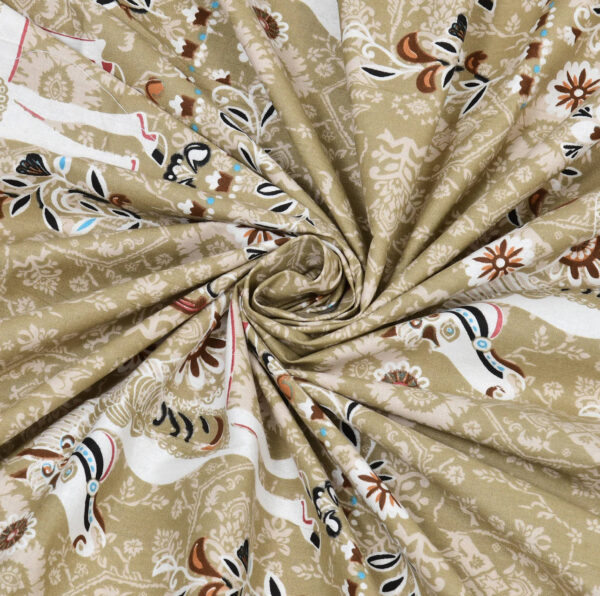 Traditional Handblock Ethnic Print Pure Cotton King size Bedsheet Set, 108x108 Inches, Brown - Image 2