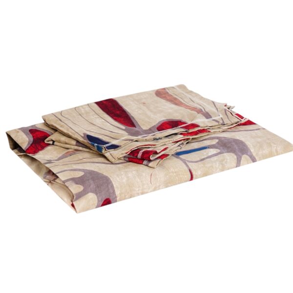 Queen Size Double Bedsheet Set with 2 Pillow Covers, Glace Cotton, Abstract Pattern, 90x100 Inches - Image 3