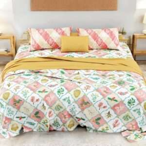 Soft Cotton 100% King Size Bedsheet set with coordinated pillow covers 108x108 inches, Pink