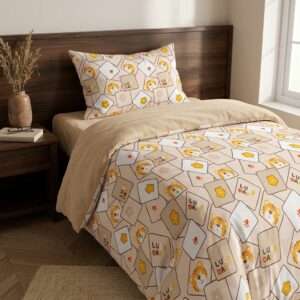 Kids Cotton Single Bedsheet Set, Tiger Print