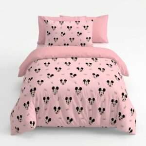 Kids Cotton Single Bedsheet Set, Mickey Mouse Print